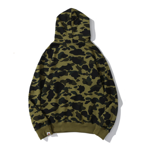Áo khoác hoodie họa tiết BAPE ngụy trang cho nam và nữ
