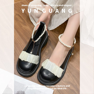 Yunguang Giày Búp Bê Mary Jane Đính Hạt Phong Cách Mới Cho Nữ