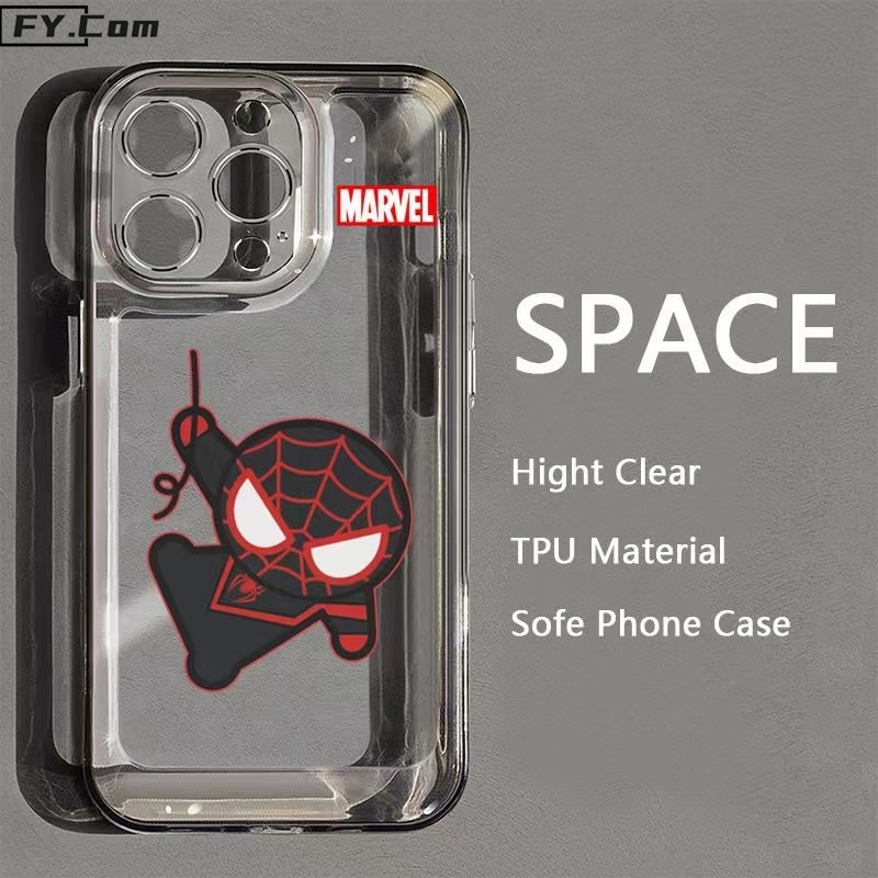 Ốp Điện Thoại Silicone Mềm Trong Suốt Chống Sốc In Hình Người Nhện Cho iPhone 7plus 8plus SE2 SE3 X XR XS Max 11 Pro Max