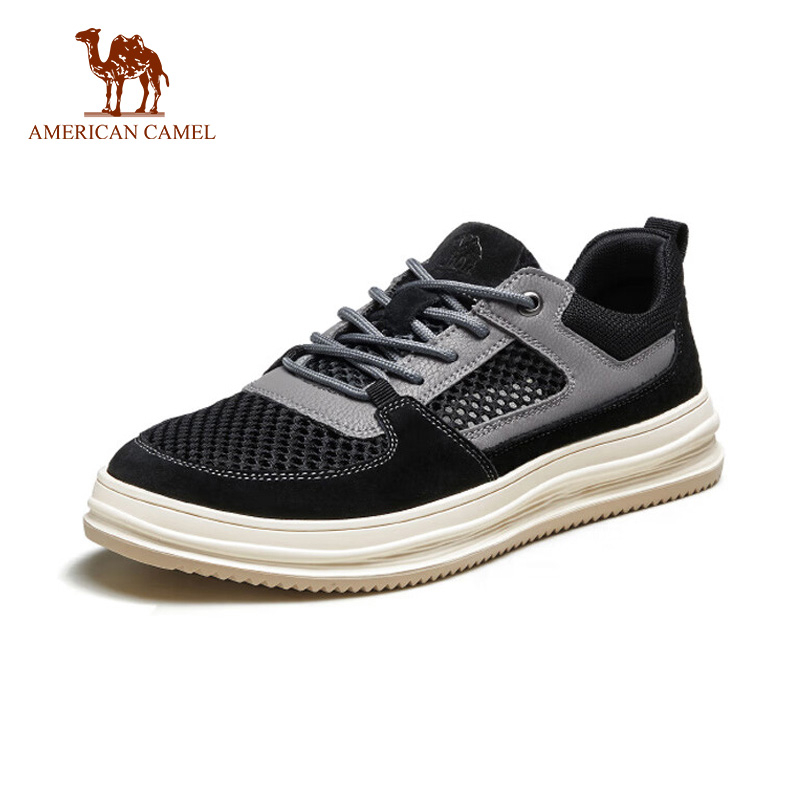 AMERICAN CAMEL Giày Thể Thao Phối Lưới Thoáng Khí Thời Trang Mùa Hè 2023 Mới Cho Nam