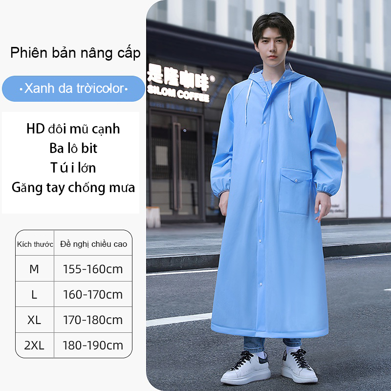 Áo Mưa Một Mảnh Dáng Dài Che Phủ Toàn Thân Chống Mưa Cho Nam Nữ