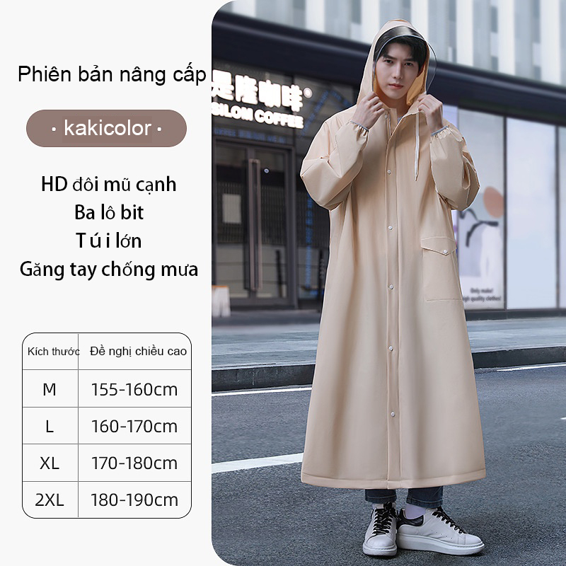 Áo Mưa Một Mảnh Dáng Dài Che Phủ Toàn Thân Chống Mưa Cho Nam Nữ