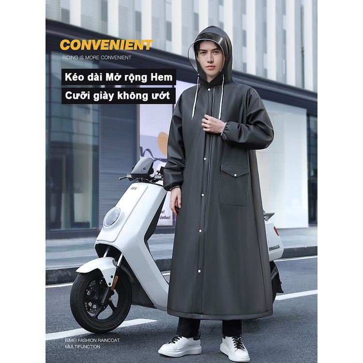 Áo Mưa Một Mảnh Dáng Dài Che Phủ Toàn Thân Chống Mưa Cho Nam Nữ
