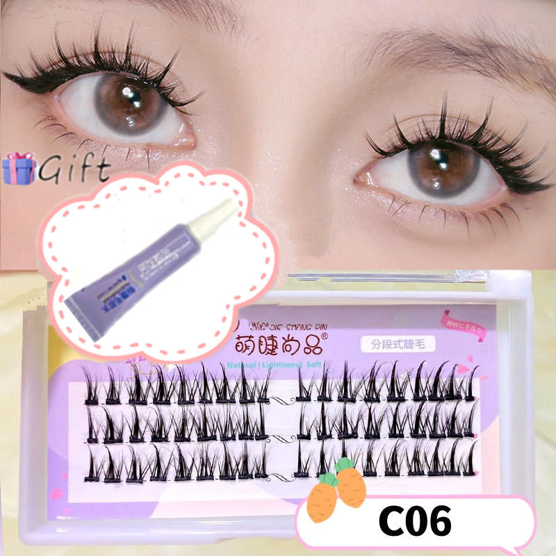 Sweet mint MengJieShangPin Lông mi giả dạng cụm tóc tiên Barbie dài 8-12mm tự nối mềm nhẹ