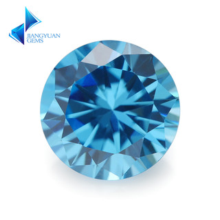 1mm ~ 10mm 5A Tròn Cắt Biển Xanh CZ Đá Rời Cubic Zirconia Đá Quý Tổng Hợp Cho Trang Sức DIY