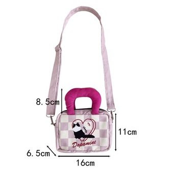 Túi Đeo Chéo Vải Canvas Dáng Vuông Nhỏ Họa Tiết Hoạt Hình Thời Trang 2023 Cho Bạn Gái