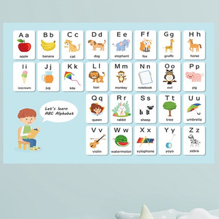 Diy sticker cute ABC Animal alphabet stickers Animal wall stickers wall sticker kids Kindergarten classroom for Early Learning home living decoration Room Decoration wall decoration wall paper dinding home decoration PVC sticker wallpaper dinding