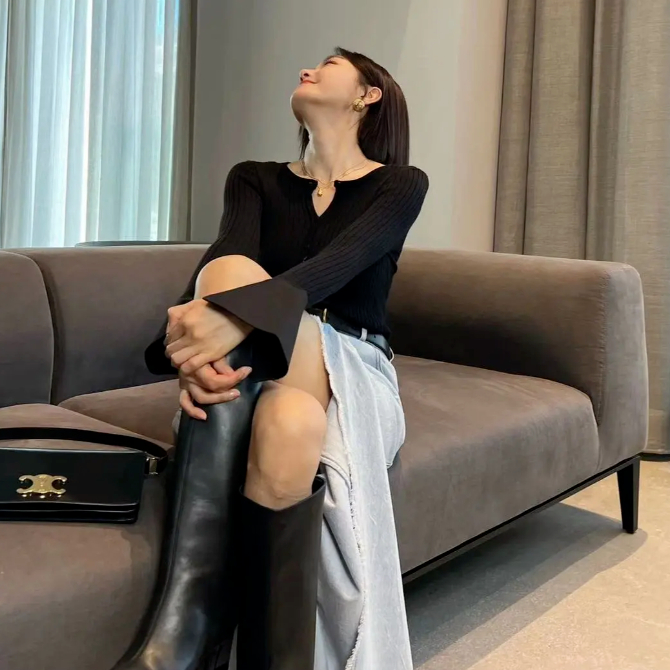 Honypove Hàng Mới Về Mới Chân Váy Denim Đuôi Cá Dáng Chữ a Lưng Cao Phong Cách Mỹ Thời Trang Xuân Hè 2023 Cho Nữ