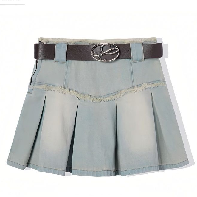 Chân váy chữ A JSC denim lưng cao phong cách cổ điển thời trang mùa hè