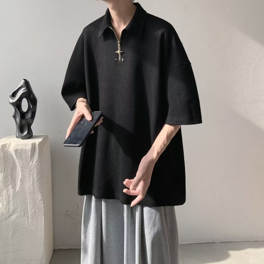 Áo Thun Polo Nam Ngắn Tay Dáng Rộng Thời Trang Hàn Quốc Dành Cho áo polo nam form rộng áo polo cặp áo polo nam big size áo phông polo nam áo polo trắng áo polo tay lỡ