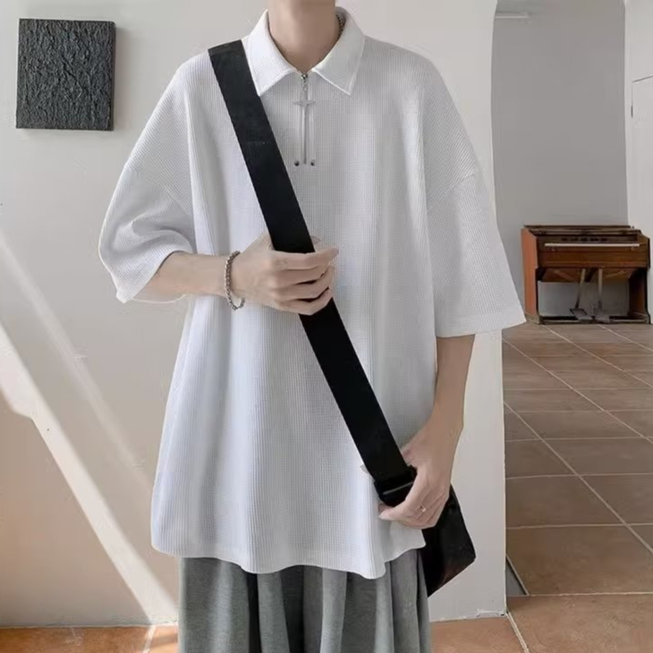 Áo Thun Polo Nam Ngắn Tay Dáng Rộng Thời Trang Hàn Quốc Dành Cho áo polo nam form rộng áo polo cặp áo polo nam big size áo phông polo nam áo polo trắng áo polo tay lỡ