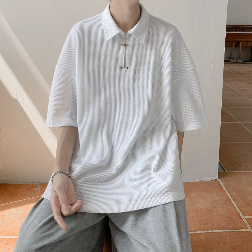 Áo Thun Polo Nam Ngắn Tay Dáng Rộng Thời Trang Hàn Quốc Dành Cho áo polo nam form rộng áo polo cặp áo polo nam big size áo phông polo nam áo polo trắng áo polo tay lỡ