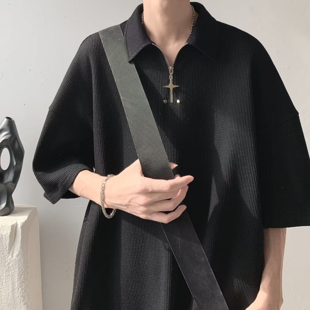 Áo Thun Polo Nam Ngắn Tay Dáng Rộng Thời Trang Hàn Quốc Dành Cho áo polo nam form rộng áo polo cặp áo polo nam big size áo phông polo nam áo polo trắng áo polo tay lỡ