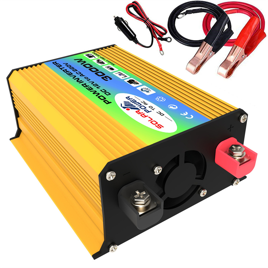 1 Bộ Biến Tần Quá Khổ 3000W DC 12V Sang AC 220V / 110V Cho Xe Hơi