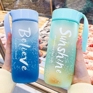 Bình Nước Thể Thao Bằng Nhựa Trong Suốt Dung Tích Lớn 600ml Tiện Dụng Cho Học Sinh