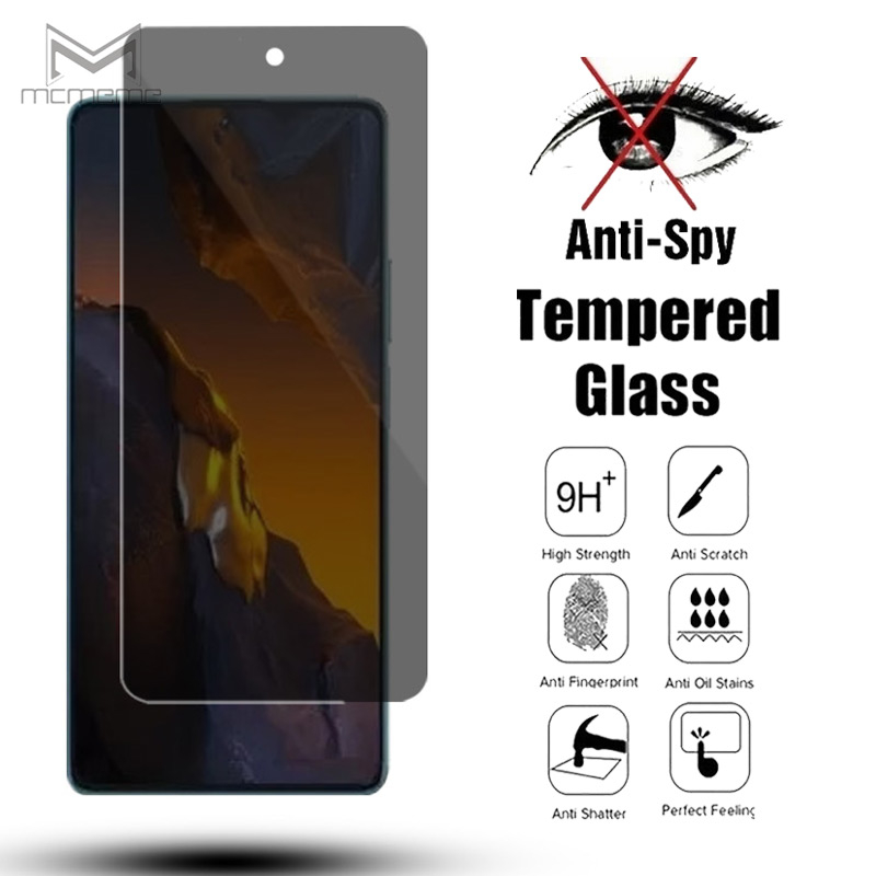 Kính Cường Lực 9H Chống Nhìn Trộm Cho Xiaomi POCO F5 Pro X5 F4 F3 X4 GT C40 M5 M5s