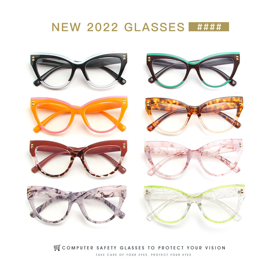 Kính Mắt Mèo Chống Ánh Sáng Xanh Sang Trọng Phong Cách Retro Cho Nữ