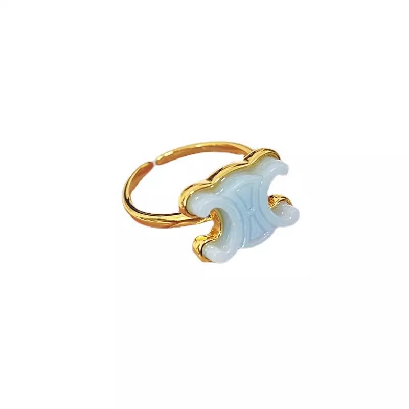 Nhẫn In Chữ C Nhiều Màu Sắc Thời Trang Chất Lượng Cao Có Thể Điều Chỉnh Cho Nữ