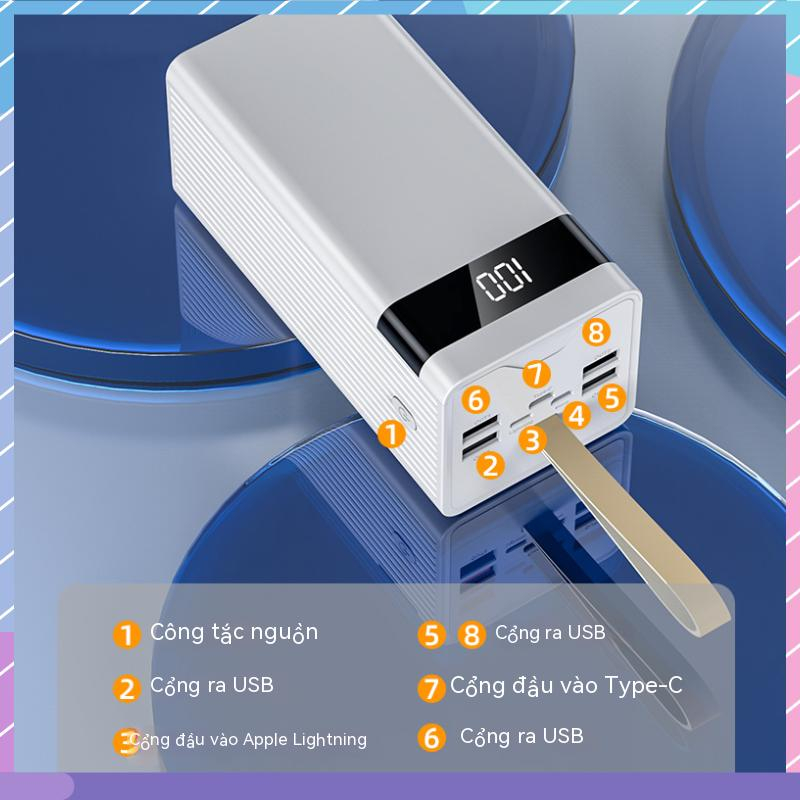 Pin Sạc Dự Phòng 50000mAh Ba Cổng Đa Năng Có Màn Hình Hiển Thị Kỹ Thuật Số Cho Samsung / Xiaomi / oppo / vivo