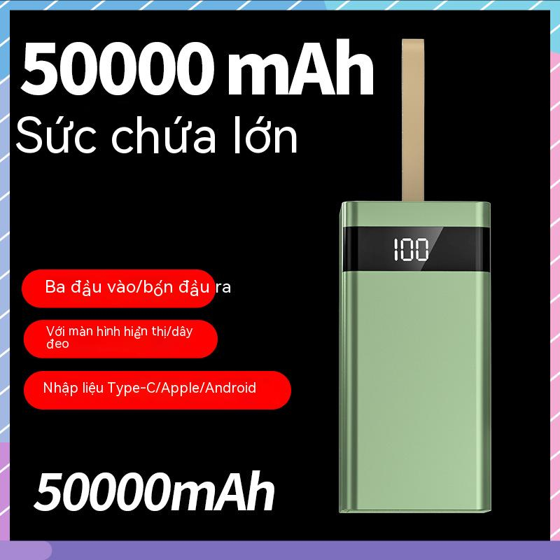 Pin Sạc Dự Phòng 50000mAh Ba Cổng Đa Năng Có Màn Hình Hiển Thị Kỹ Thuật Số Cho Samsung / Xiaomi / oppo / vivo
