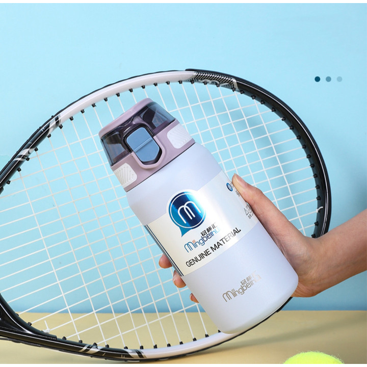 Iridescent03 Cốc giữ nhiệt 500ML có nắp nảy cách chân không bằng thép gỉ cho gia đình ngoài trời