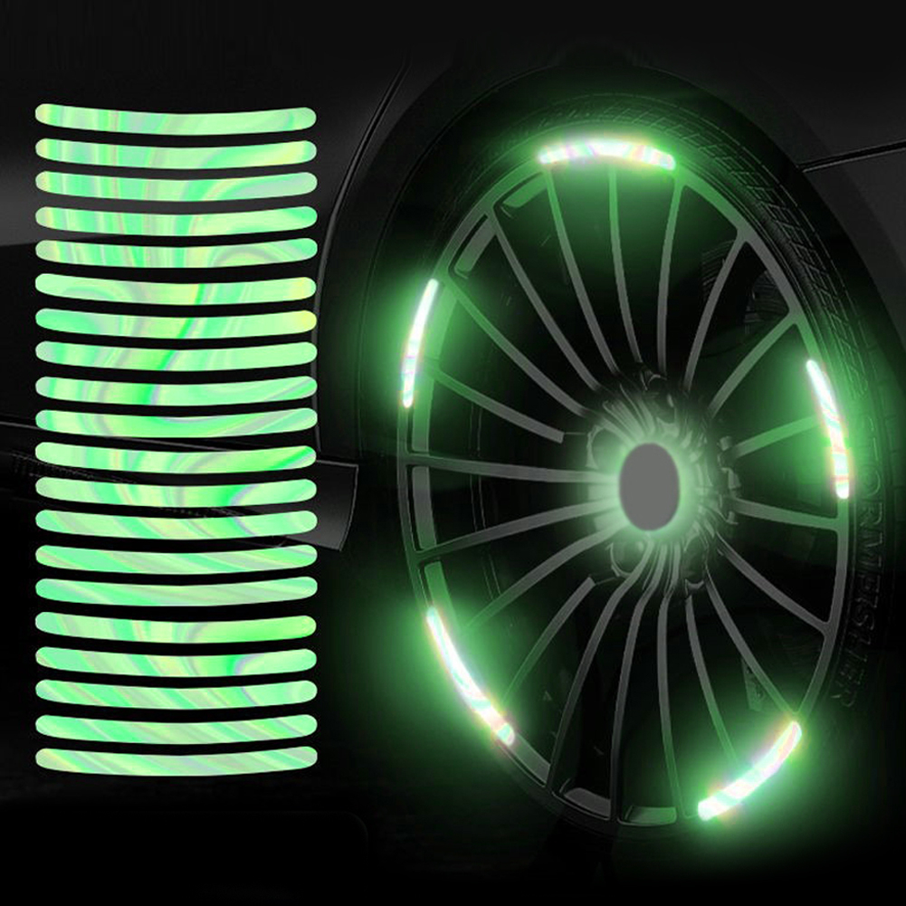 Hw Set 20 Dải Đề Can Phản Quang Nhiều Màu Sắc Dán Trang Trí Bánh Xe Hơi Xe Máy