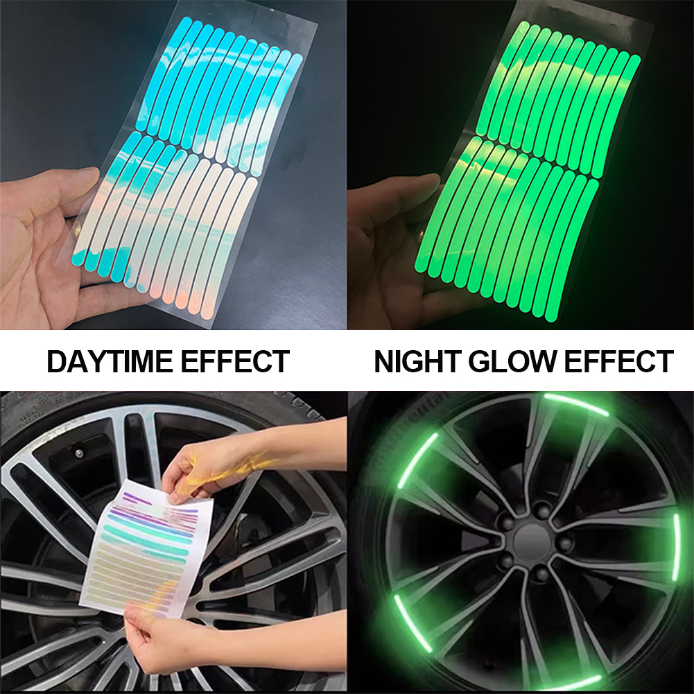 Hw Set 20 Dải Đề Can Phản Quang Nhiều Màu Sắc Dán Trang Trí Bánh Xe Hơi Xe Máy