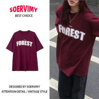 SOERVIMY áo_phông Áo Thun Phong cách mỹ Đường phố rộng Nữ Tay Lỡ cổ điển Chữ cái Logo Ju0904
