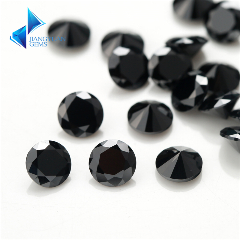 Đá Zirconia Màu Đen 0.8~12.0mm 5A Bằng Sợi Tổng Hợp Dùng Làm Trang Sức