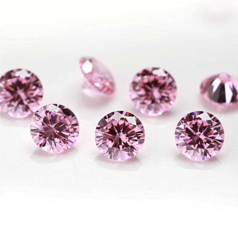 Đá Zirconia Màu Hồng Làm Trang Sức 0.8~12.0mm 5A