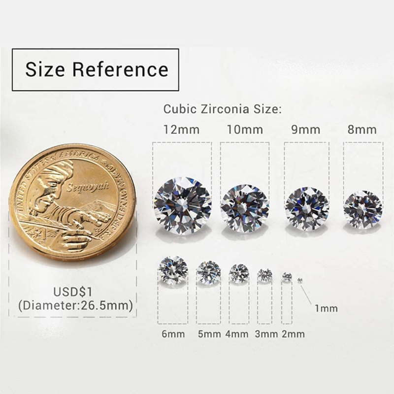 Đá Zirconia Màu Hồng Làm Trang Sức 0.8~12.0mm 5A