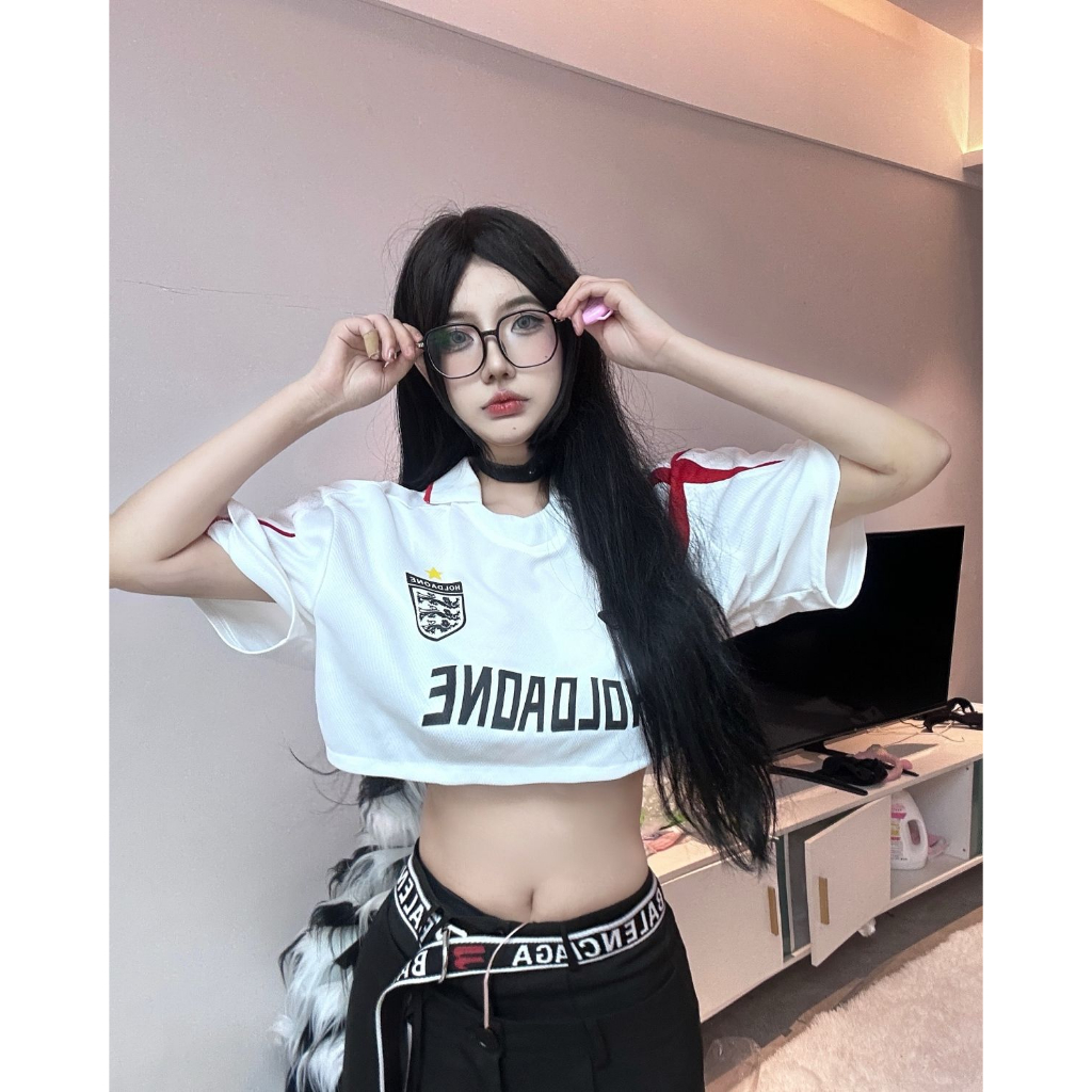 Kaisike Áo polo Ngắn Tay In Chữ Phong Cách Năng Động Trẻ Trung Dành Cho Nữ