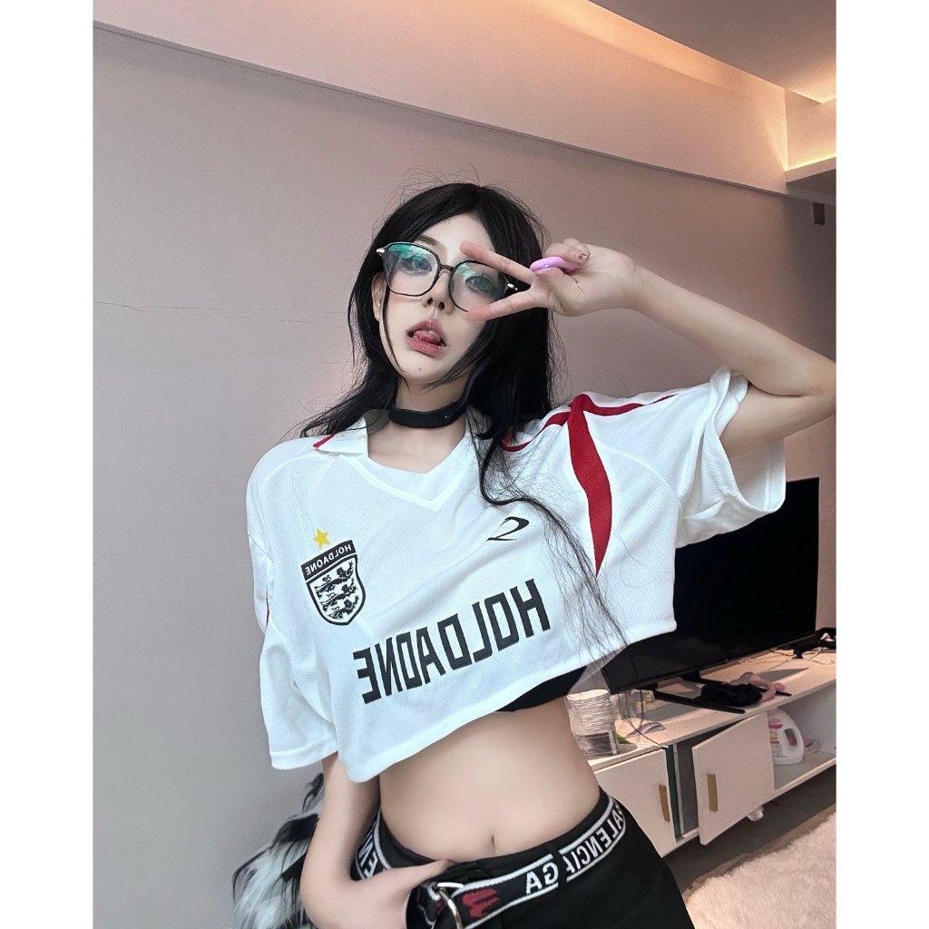 Kaisike Áo polo Ngắn Tay In Chữ Phong Cách Năng Động Trẻ Trung Dành Cho Nữ