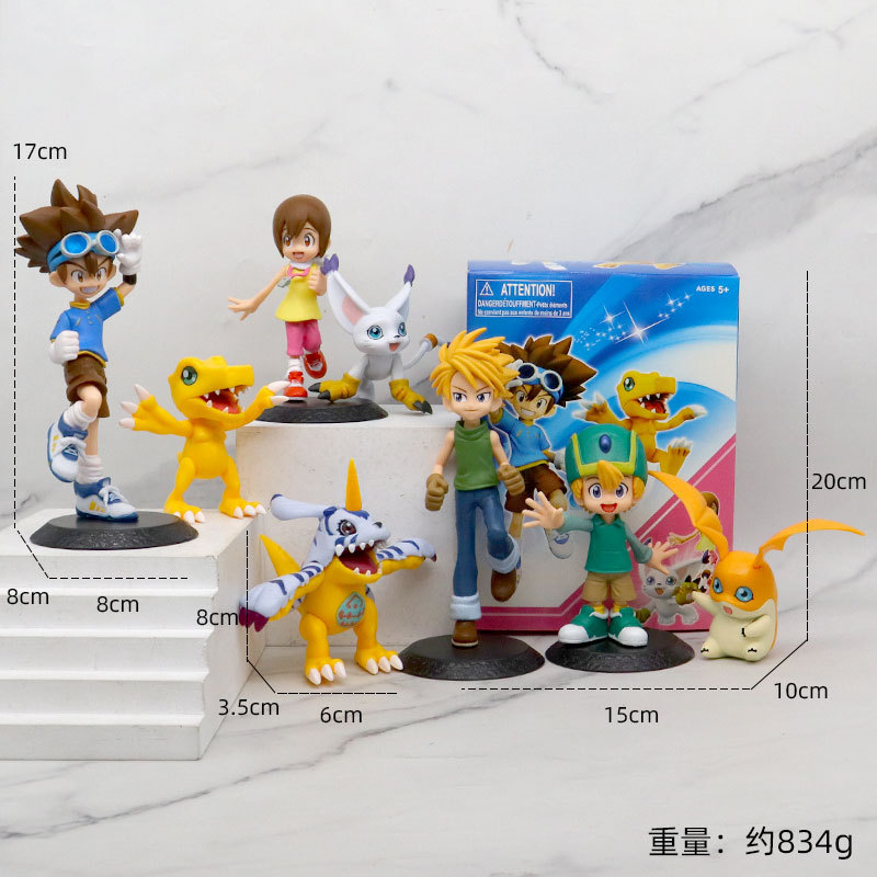 Set 2 Mô Hình Mô Phỏng Nhân Vật Phim Hoạt Hình Digimon Adventure Yamato Gabumon Yagami Taich Agumon Patamon Tailmon