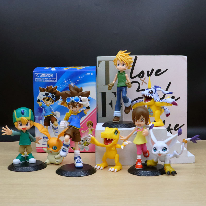 Set 2 Mô Hình Mô Phỏng Nhân Vật Phim Hoạt Hình Digimon Adventure Yamato Gabumon Yagami Taich Agumon Patamon Tailmon