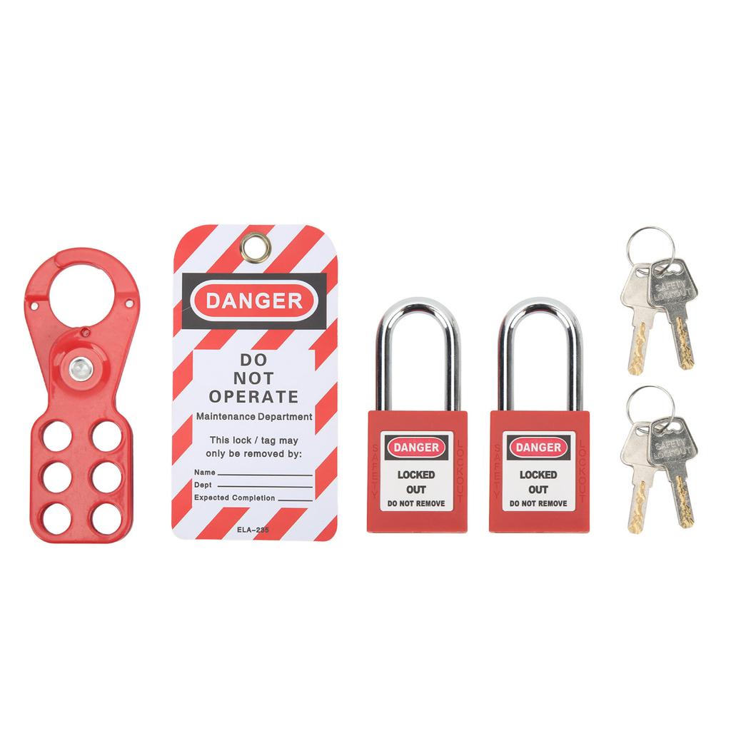 Nóng bỏng Lockout Tagout Kit With Safety Hasp Padlock Loto Tag Keys Bằng chứng giả mạo cho thiết bị công nghiệp