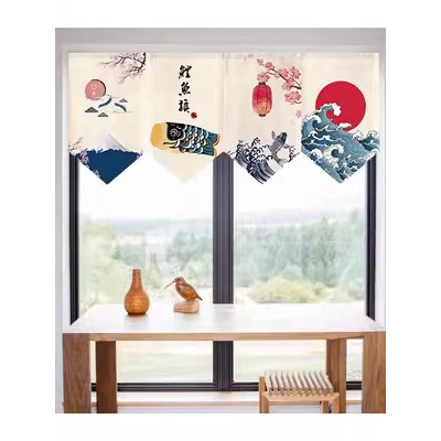 Màn ngắn trang trí tam giác theo phong cách nhật bản