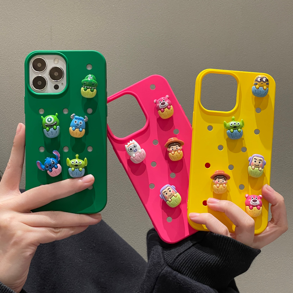 Ốp Điện Thoại Chống Sốc Họa Tiết Hoạt Hình 3D DIY Cho iPhone 14 / 13 / 12 / 11