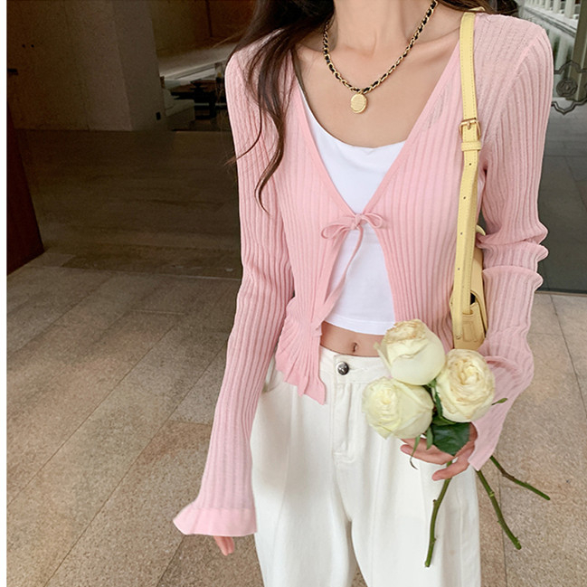 Áo Khoác cardigan Dệt Kim Dáng Ngắn Chống Nắng Thời Trang Mùa Hè Cho Nữ