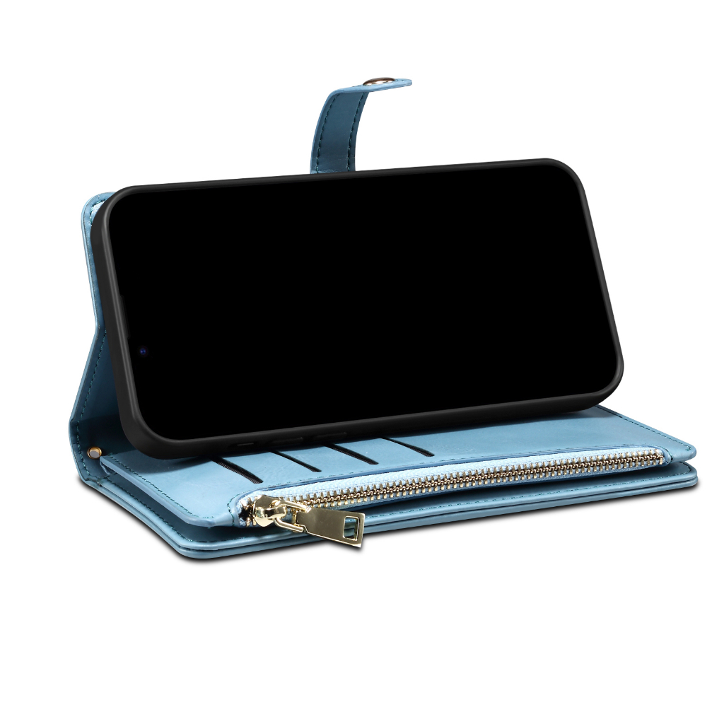 Bao Da Điện Thoại Dạng Ví Có Khóa Kéo Và Dây Đeo Chéo Đa Năng Cho samsung galaxy s23 + s22 s21 s23 ultra s22 s21 s23 fe