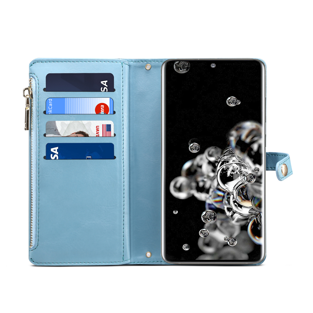 Bao Da Điện Thoại Dạng Ví Có Khóa Kéo Và Dây Đeo Chéo Đa Năng Cho samsung galaxy s23 + s22 s21 s23 ultra s22 s21 s23 fe