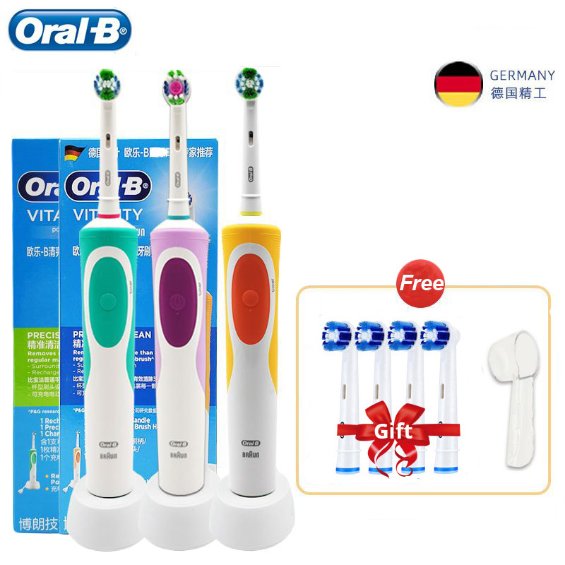 Oral-B Bàn Chải Đánh Răng Điện Xoay 2D Hai Đầu Kèm 4 Đầu Bàn Chải Thay Thế