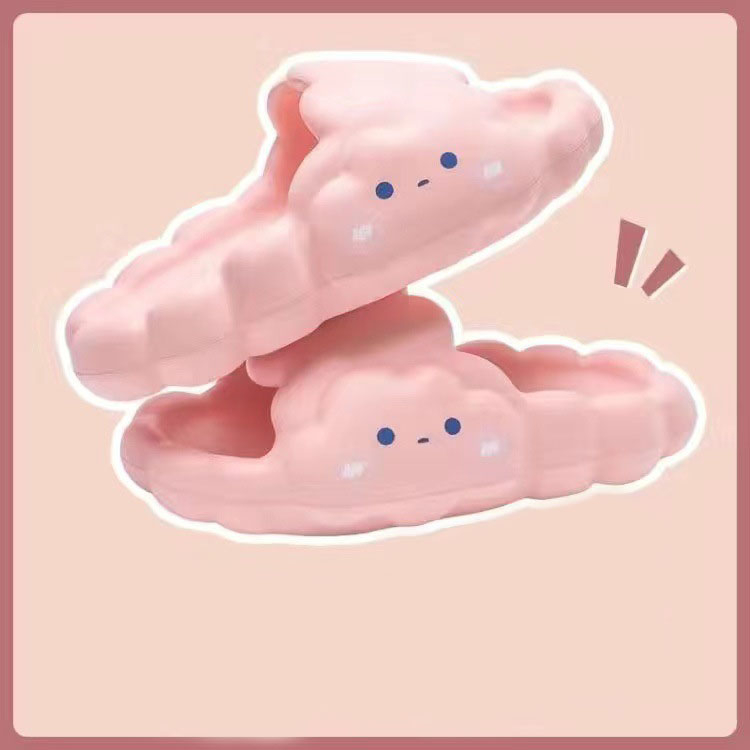 Dép Quai Ngang Đế Dày Chống Trượt Họa Tiết Đám Mây Dễ Thương Cho Nữ