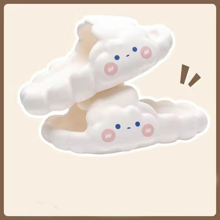 Dép Quai Ngang Đế Dày Chống Trượt Họa Tiết Đám Mây Dễ Thương Cho Nữ