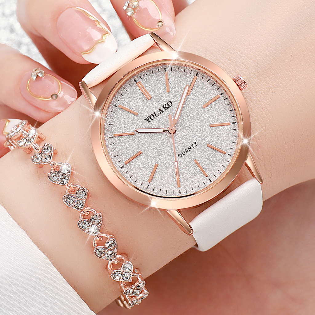 Đồng Hồ Quartz Nữ Dây Da Mặt Bươm Bướm