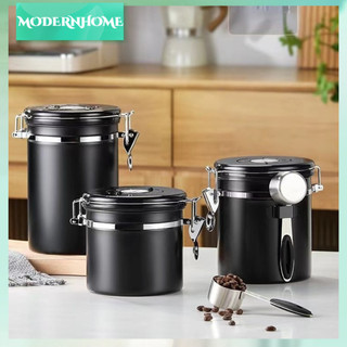 ModernHome Bình Đựng Cà Phê Chứa Bằng Thép Không Gỉ 304 Van Xả Hạt Kín Với Theo Dõi Ngày Và Muỗng