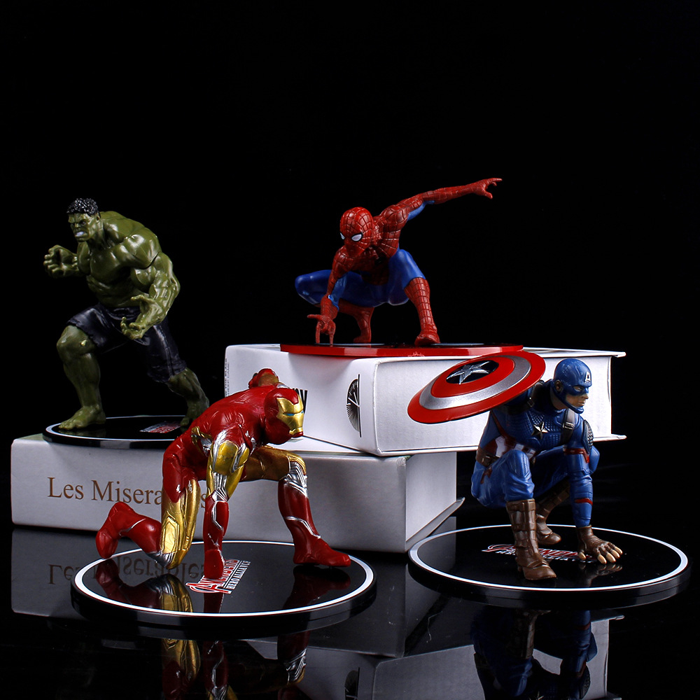 DISNEY Mô Hình Nhân Vật Tony Stark Venom Người Nhện Captain America Steve Rogers Hulk Robert Bruce 9-16cm