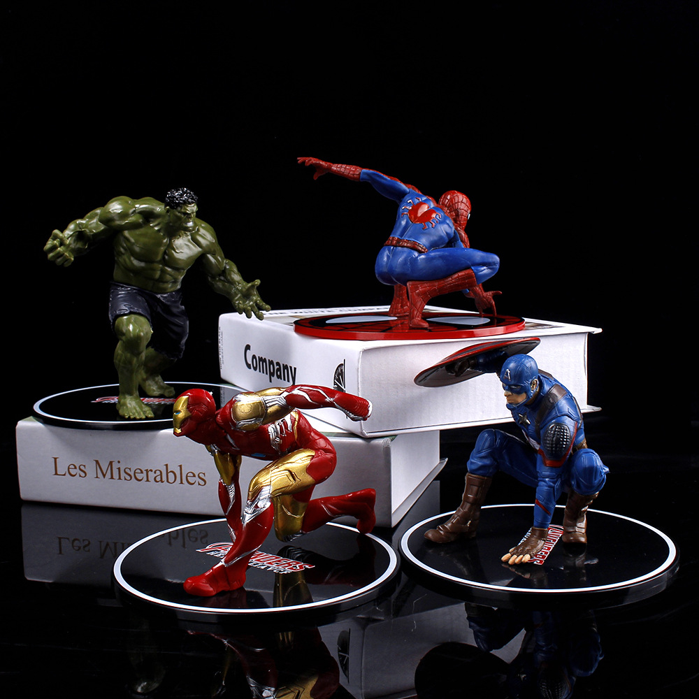 DISNEY Mô Hình Nhân Vật Tony Stark Venom Người Nhện Captain America Steve Rogers Hulk Robert Bruce 9-16cm