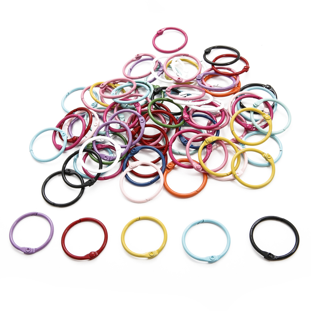 Set 4 Vòng Sắt Hình Chữ C Nhiều Màu Sắc Làm Móc Khóa DIY 30mm