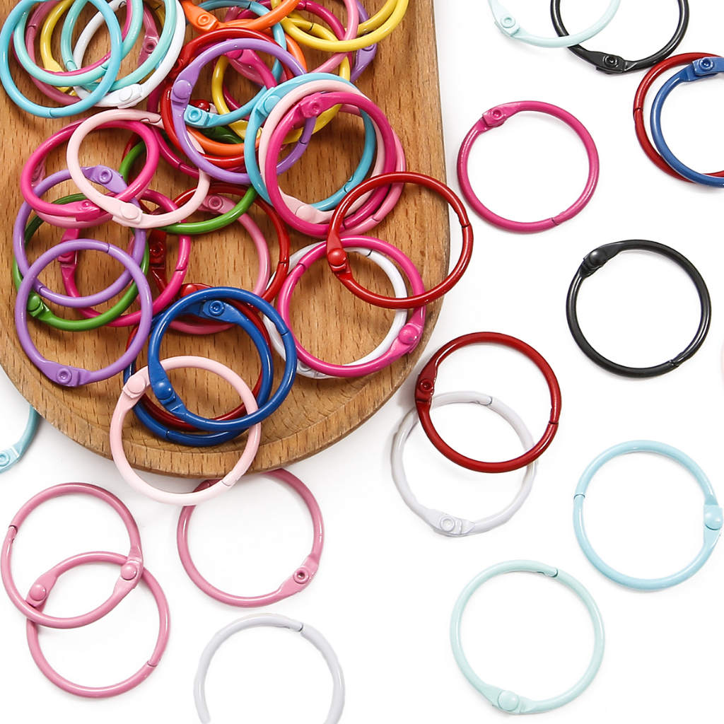Set 4 Vòng Sắt Hình Chữ C Nhiều Màu Sắc Làm Móc Khóa DIY 30mm